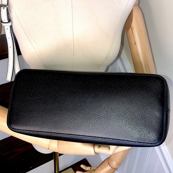 KATE SPADE White Black Leather Dome Shaped Top Handle Crossbody Satchel - Picture 8 of 17